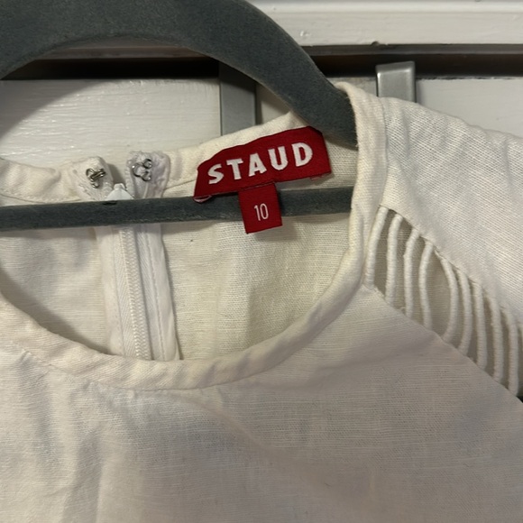 Staud “Cricket” White Linen Mini Dress - Picture 2 of 4